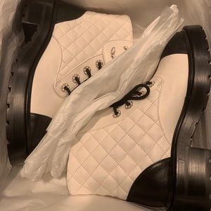 COPY - Brand new Chanel combat boots. Size 37.5, comes with box!